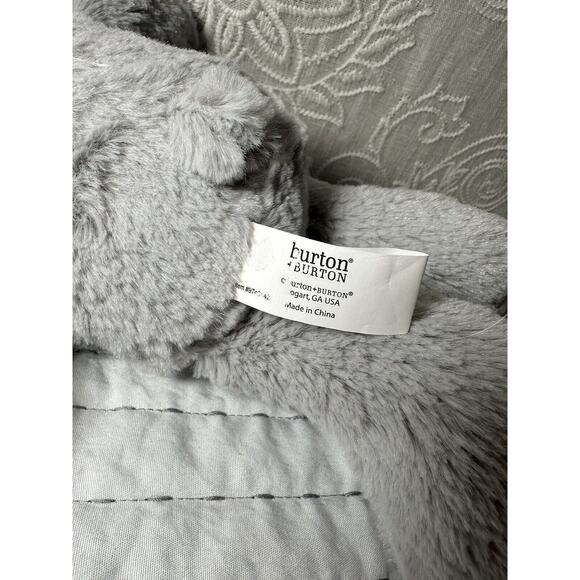 Burton + Burton Plush Bunny Toy Bow Tie Striped Eats Soft 12” Gray Rabbit Floppy - Picture 2 of 4